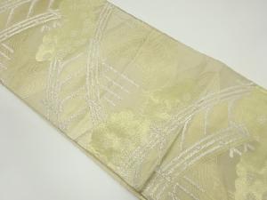 アンティーク　流水に橋・雲取り模様織り出し袋帯（着用可）